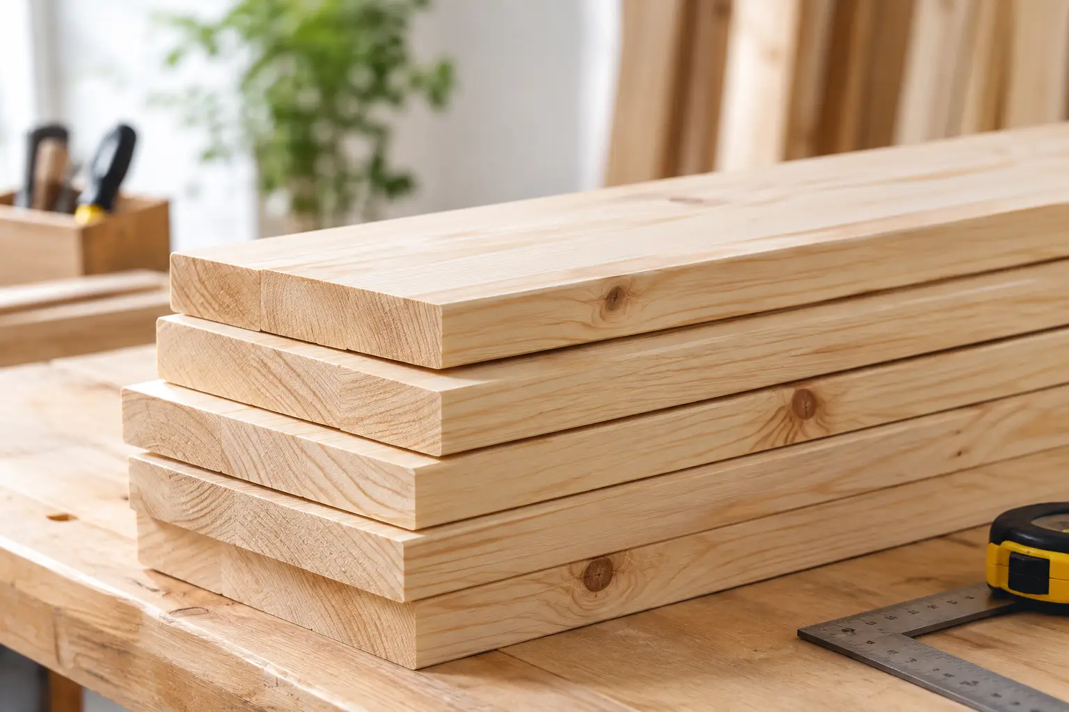 Madera de pino cepillada para proyectos precisos